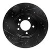 E-Line Drilled & Slotted Black Brake Rotor, 2001-2008 BMW, Position: Front Right - image 2