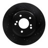 E-Line Drilled & Slotted Black Brake Rotor, 2000-2006 BMW, Position: Rear Right - image 2