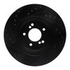E-Line Drilled & Slotted Black Brake Rotor, 2000-2006 BMW, Position: Rear Right - image 3
