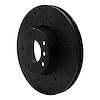 E-Line Drilled & Slotted Black Brake Rotor, 2000-2003 BMW, Position: Front Left - image 1