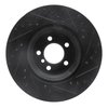 E-Line Drilled & Slotted Black Brake Rotor, 2002-2008 BMW, Position: Front Left - image 3