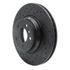 E-Line Drilled & Slotted Black Brake Rotor, 2002-2008 BMW, Position: Front Left - image 4