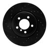 E-Line Drilled & Slotted Black Brake Rotor, 2002-2005 BMW, Position: Rear Left - image 4