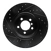 E-Line Drilled & Slotted Black Brake Rotor, 2002-2005 BMW, Position: Rear Right - image 1