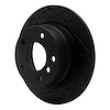 E-Line Drilled & Slotted Black Brake Rotor, 2003-2006 BMW, Position: Rear Left - image 1