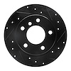 E-Line Drilled & Slotted Black Brake Rotor, 2003-2006 BMW, Position: Rear Right - image 1