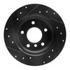 E-Line Drilled & Slotted Black Brake Rotor, 2003-2006 BMW, Position: Rear Right - image 3
