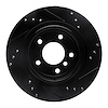 E-Line Drilled & Slotted Black Brake Rotor, 2003-2008 BMW, Position: Rear Left - image 1
