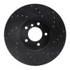 E-Line Drilled & Slotted Black Brake Rotor, 2004-2010 BMW, Position: Front Left - image 3