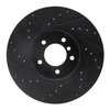 E-Line Drilled & Slotted Black Brake Rotor, 2004-2010 BMW, Position: Front Right - image 2