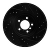E-Line Drilled & Slotted Black Brake Rotor, 2004-2010 BMW, Position: Front Left - image 1