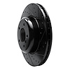 E-Line Drilled & Slotted Black Brake Rotor, 2004-2010 BMW, Position: Front Right - image 1