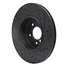 E-Line Drilled & Slotted Black Brake Rotor, 2004-2010 BMW, Position: Rear Left - image 1
