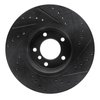 E-Line Drilled & Slotted Black Brake Rotor, 2004-2010 BMW, Position: Front Left - image 2