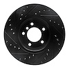 E-Line Drilled & Slotted Black Brake Rotor, 2004-2010 BMW, Position: Front Right - image 1