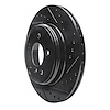 E-Line Drilled & Slotted Black Brake Rotor, 2004-2010 BMW, Position: Rear Right - image 1