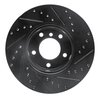 E-Line Drilled & Slotted Black Brake Rotor, 2006-2013 BMW, Position: Front Left - image 2