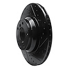 E-Line Drilled & Slotted Black Brake Rotor, 2006-2012 BMW, Position: Front Right