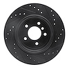 E-Line Drilled & Slotted Black Brake Rotor, 2006-2010 BMW, Position: Rear Left - image 1