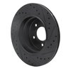 E-Line Drilled & Slotted Black Brake Rotor, 2006-2010 BMW, Position: Rear Left - image 3