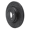 E-Line Drilled & Slotted Black Brake Rotor, 2005-2008 BMW, Position: Rear Left - image 1