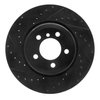 E-Line Drilled & Slotted Black Brake Rotor, 2005-2008 BMW, Position: Rear Left - image 2