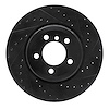 E-Line Drilled & Slotted Black Brake Rotor, 2005-2008 BMW, Position: Rear Right - image 1