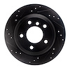 E-Line Drilled & Slotted Black Brake Rotor, 2006-2015 BMW, Position: Rear Left - image 1