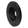 E-Line Drilled & Slotted Black Brake Rotor, 2007-2015 BMW, Position: Front Left - image 2