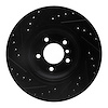 E-Line Drilled & Slotted Black Brake Rotor, 2007-2015 BMW, Position: Front Right - image 1