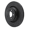 E-Line Drilled & Slotted Black Brake Rotor, 2007-2008 BMW, Position: Rear Left - image 1