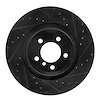 E-Line Drilled & Slotted Black Brake Rotor, 2007-2008 BMW, Position: Rear Right - image 1