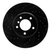 E-Line Drilled & Slotted Black Brake Rotor, 2006-2013 BMW, Position: Front Left - image 3