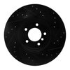 E-Line Drilled & Slotted Black Brake Rotor, 2006-2013 BMW, Position: Front Left - image 4