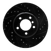 E-Line Drilled & Slotted Black Brake Rotor, 2006-2013 BMW, Position: Front Right - image 1