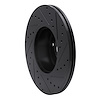 E-Line Drilled & Slotted Black Brake Rotor, 2007-2021 BMW, Position: Front Left - image 1