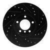 E-Line Drilled & Slotted Black Brake Rotor, 2007-2021 BMW, Position: Front Left - image 2