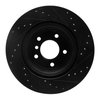 E-Line Drilled & Slotted Black Brake Rotor, 2008-2013 BMW, Position: Rear Left - image 2
