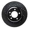 E-Line Drilled & Slotted Black Brake Rotor, 2009-2016 BMW, Position: Front Left - image 1