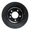E-Line Drilled & Slotted Black Brake Rotor, 2009-2016 BMW, Position: Front Right - image 1