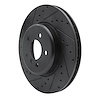 E-Line Drilled & Slotted Black Brake Rotor, 2011-2019 BMW, Position: Front Left - image 1