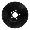 E-Line Drilled & Slotted Black Brake Rotor, 2011-2019 BMW, Position: Front Right - image 1