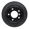 E-Line Drilled & Slotted Black Brake Rotor, 2009-2016 BMW, Position: Rear Left - image 1