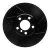 E-Line Drilled & Slotted Black Brake Rotor, 2010-2018 BMW, Position: Left Front - image 1