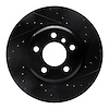 E-Line Drilled & Slotted Black Brake Rotor, 2011-2016 BMW, Position: Front Right - image 1