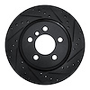 E-Line Drilled & Slotted Black Brake Rotor, 2011-2016 BMW, Position: Rear Right - image 1