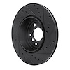 E-Line Drilled & Slotted Black Brake Rotor, 2010-2019 BMW, Position: Rear Left - image 1