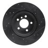 E-Line Drilled & Slotted Black Brake Rotor, 2012-2020 BMW, Position: Rear Left - image 2