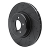 E-Line Drilled & Slotted Black Brake Rotor, 2013-2020 BMW, Position: Front Left - image 1