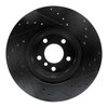 E-Line Drilled & Slotted Black Brake Rotor, 2012-2020 BMW, Position: Rear Left - image 2